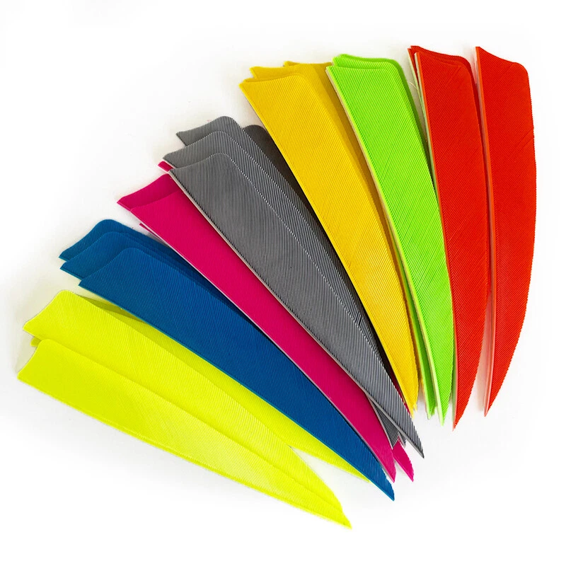 200 Pcs 4 Inch Shield Archery Arrow Feathers Fletching RW LW - Image 2 of 4
