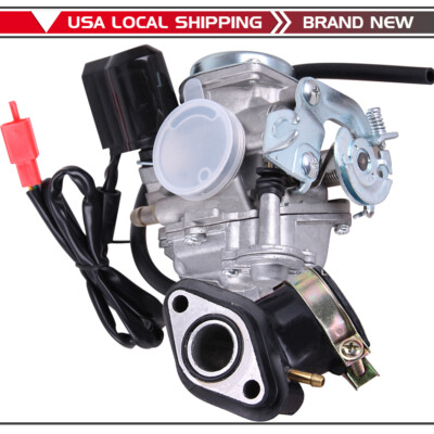 GLENPARTS 18mm Carburetor For 50cc 49cc GY6 Scooter, Moped, ATV – Fits Sunl, Roketa, JCL, Taotao, Baja