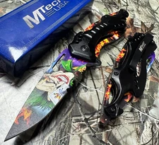 M-Tech Spring Assisted Animated Joker Tactical Rescue Pocket Hunting 8" Knife