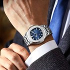 POEDAGAR Men's Square Luxury Watch Stainless Steel Quartz Waterproof Luminous