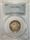 1877 Seated Liberty Quarter PCGS MS 62 Very nice lustrous coin