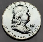 1961 Franklin Half Dollar Proof Silver Coin  Beautiful White  Luster!