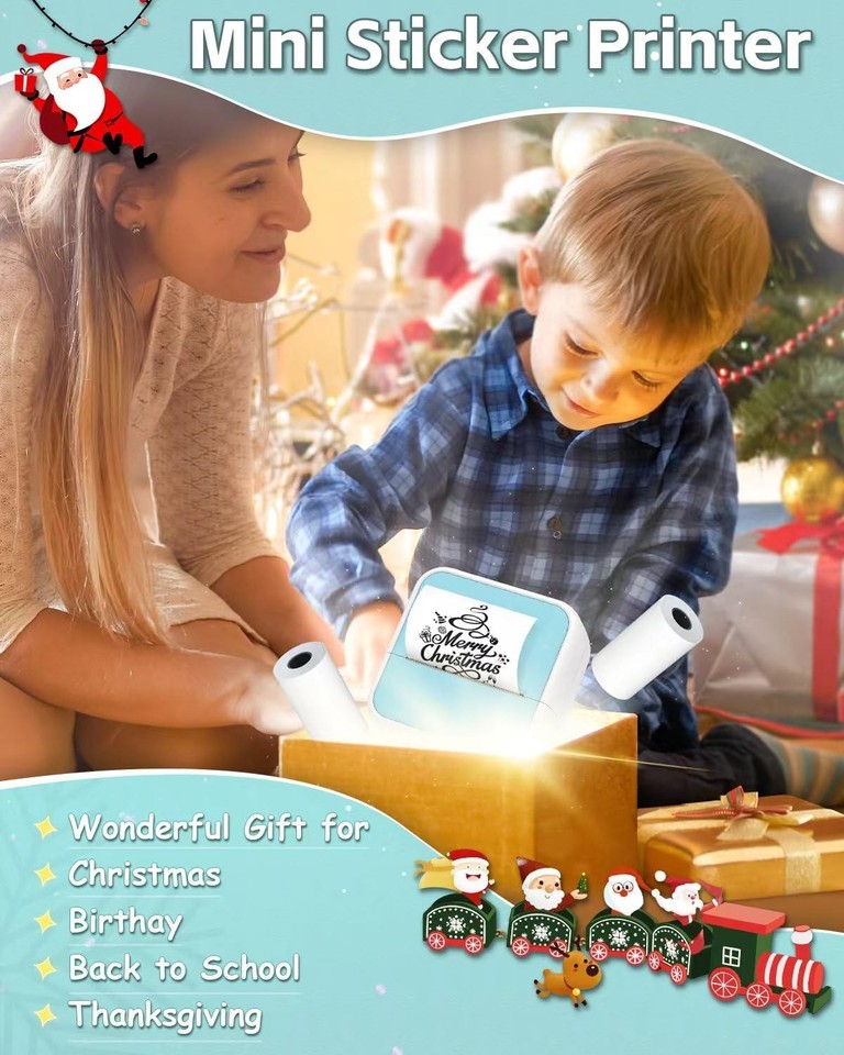 300 Dpi Sticker Printer - Mini Bluetooth Printers,S1 Portable Thermal ...