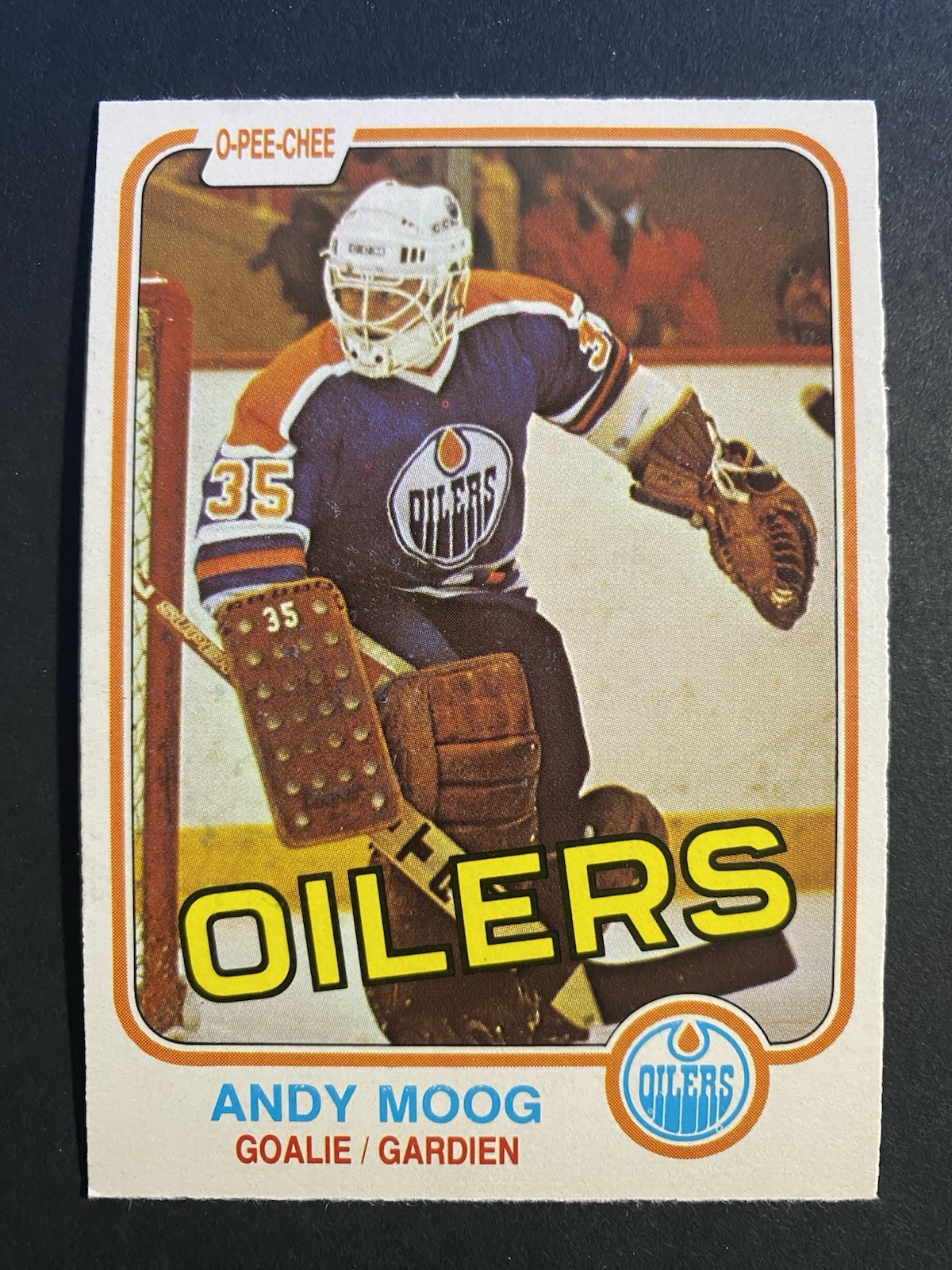 1981-82 O-Pee-Chee Hockey Andy Moog Oilers Rookie Card #120 (c)