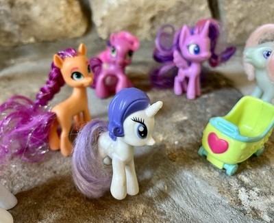 Lot of Eight My Little Pony New Generation Ponies and Buggy