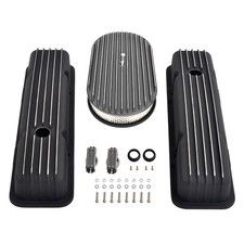 Short Finned Valve Covers 15 Air Clean Kit For 58-86 Sbc Chevy 327 350 400 Short Finned Valve Covers 15 Air Clean Kit For 58-86 Sbc Chevy 327 350 400