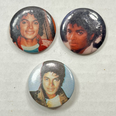 Michael Jackson Pin Lot Vintage Badge Set Of 3 Rare Pop Icon Pinbacks