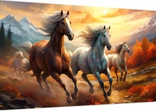 Extra Large Diamond Art Kits for Adults, 5D Horse Large Diamond Painting Kits fo