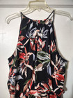 T Tahari Jumpsuit Women's Size L Black Floral Wide Leg Stretch Lined Unbranded — photo 4