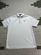 Under Armour Polo Shirt Mens Medium White Golf