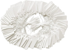 200 Pcs White Price Tags with String 1.38X0.87In Jewelry Clothing  White Pre-Ti