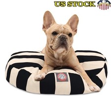 Round Dog Bed Waterproof Indoor Outdoor Zippered Machine Washable Plush Fill New