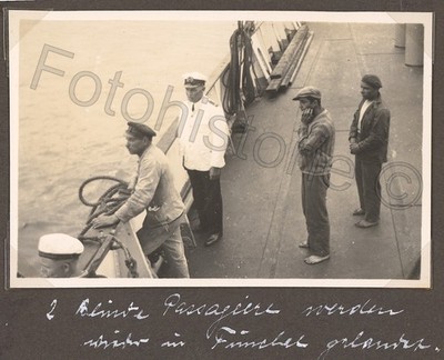 Photo Madeira Funchal - two blind passengers on ship ''Orotava'' 1934