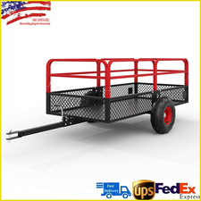1600Lbs Dump Trailer Tow Behind Dump Cart 22 Cu. Ft. Steel with Removable Sides