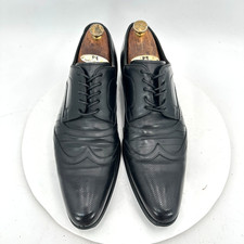 Dolce & Gabbana Men Size 8 Black Genuine Leather Lace Up Derby Dress Shoes