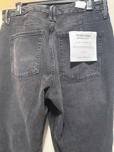 Good American Black Good Icon Straight Diamond Jeans Size 14 /32 New With Tags - Bild 7 von 11