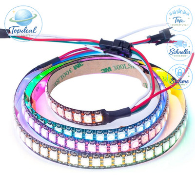 LED Streifen 1m 144 LEDs RGB Flexibel Schwarz PCB DC5V Beleuchtung für Zuhause