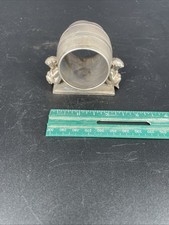 Ant. Silver Plate Napkin Ring - Two Flute Playing Putti w/Barrel Ring  - Meriden