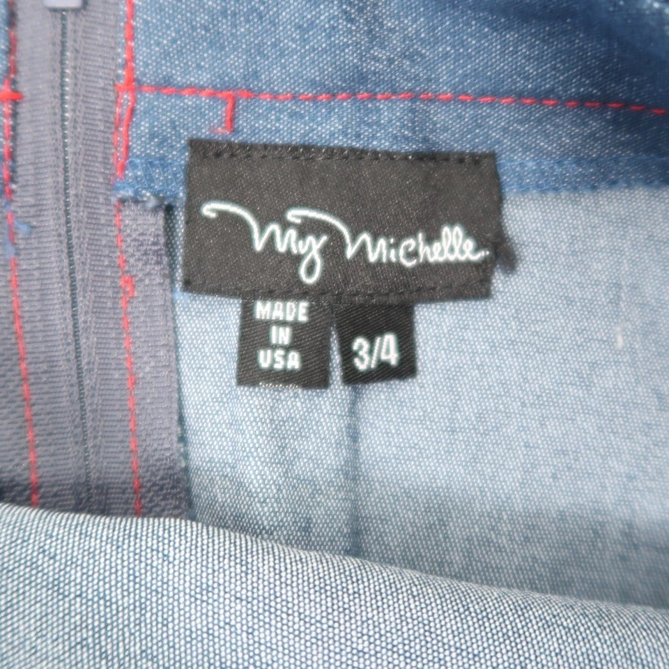 Minifalda vintage años 90 My Michelle azul vaquero con cordones 4 Foto 3 de 4