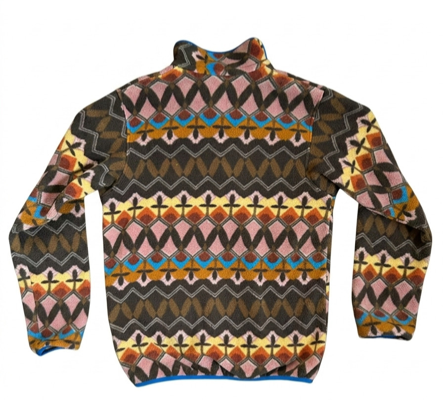 Patagonia Womens Size XS Synchilla Snap-T Fleece Companions Big Anthos Pink View 2