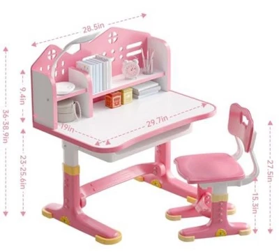 (25) Kinder Schreibtisch und Stuhl Set, Schulschreibtisch für Kinder mit geräumiger Aufbewahrungsschublade, - Bild 1 von 4