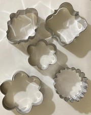 5 Classic Classy Stylish Stainless Steel Cookie Cutters Pastry Baking Never Used