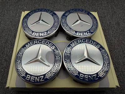 Mercedes-Benz Deep Blue Wreath 75mm Floating Alloy Wheel Center Hub Cap