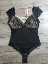 Popilush Lace Bodysuit Tank Top Thong Shapewear Tummy Control V Neck Thong Sz M