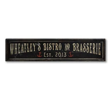 Custom Bistro & Brasserie Sign - Rustic Hand Made Vintage Wooden
