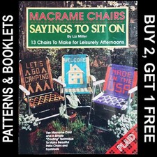 Vtg Plaid 8823 "Macrame Chairs - Sayings to Sit On" 13 Chairs to Macrame  1993