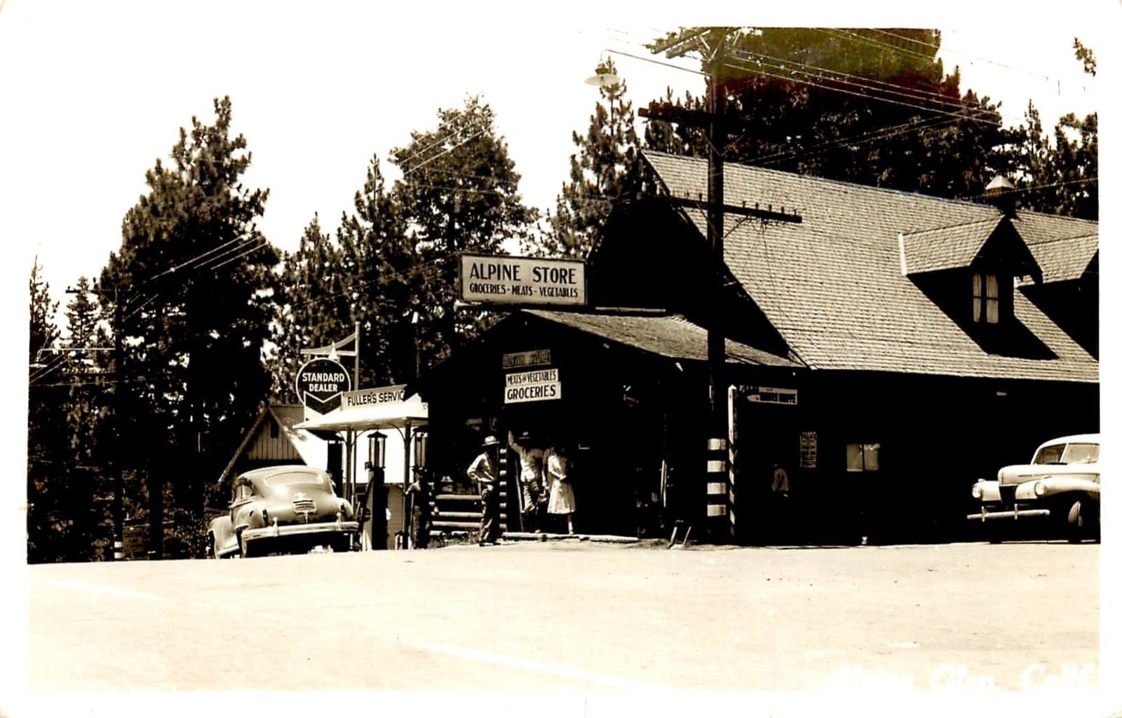 ALPINE STORE, GAS STATION, RPPC, ALPINE GLEN CALIFORNIA VINTAGE POSTCARD (EO406)