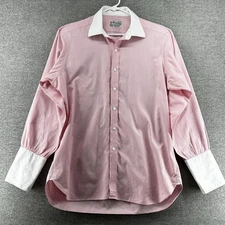 Turnbull & Asser Shirt Men Size 16.5/42 Pink Long Sleeve 100% Cotton