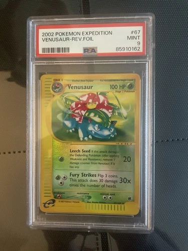 2002 pokemon expedition venusaur 67/165 reverse foil psa 9