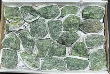 Green Diopside Rough Raw Crystal Stones In Matrix Boxed Flat Wholesale Gemstone