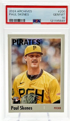 2024 Topps Archives 1970 Topps Paul Skenes #200 PSA 10 GEM MT Rookie RC Pirates