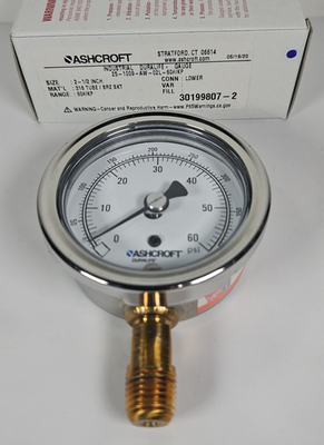 #ad New Ashcroft 2.5quot; 25 1009 AW 02L 60# KP Duralife Dial Pressure Gauge USA in Box $59.00