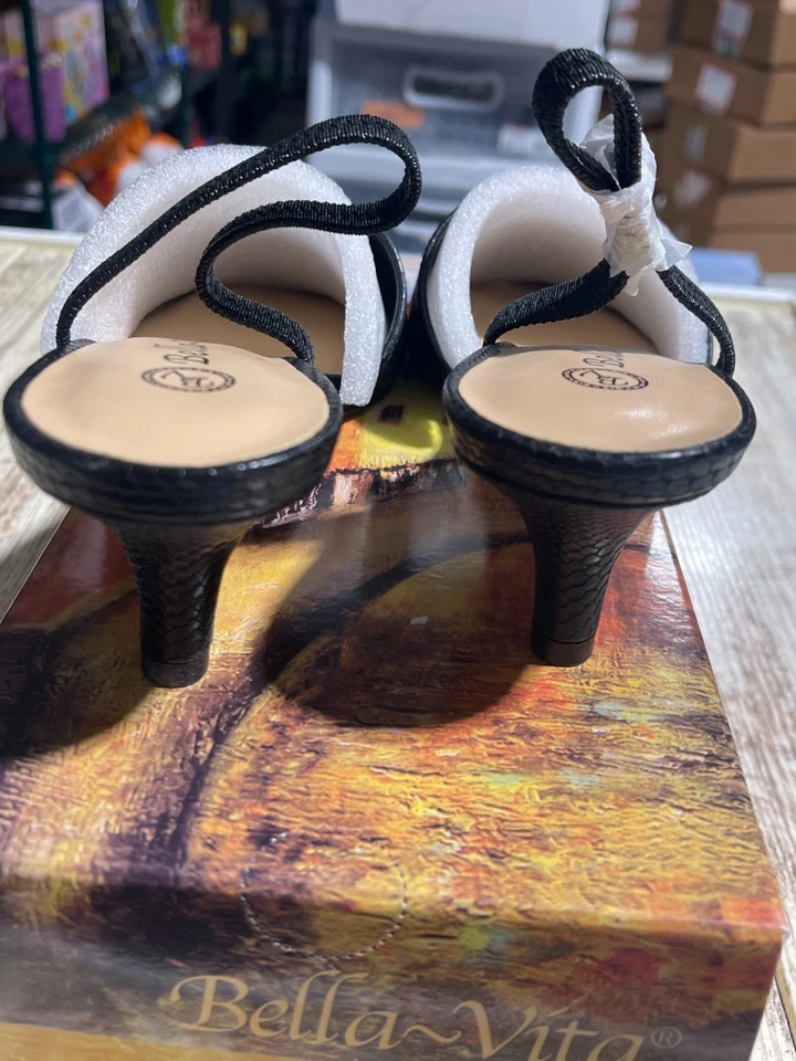 Zapatos de salón para mujer Bella Vita Sarah Ii con cordones, serpiente negra, talla 8M - nuevos en caja Foto 3 de 4