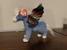 NEW 2001 Ty Beanie Baby PEGASUS the Winged Flying Horse Iridescent Wings NWT