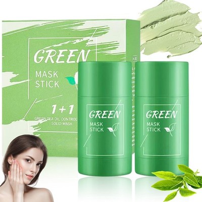 2 Stück Green Mask Stick, Green Tea Deep Cleanse Mask, Green Tea Mask Stick S...