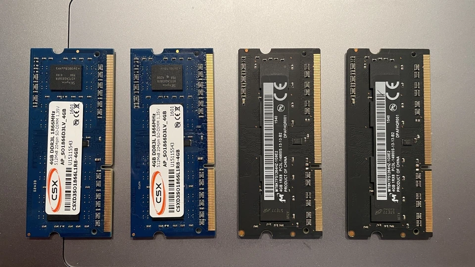 4 Stk. 4 GB RAM DDR3L S0-DIMM 1866MHz für z. B. APPLE iMac
