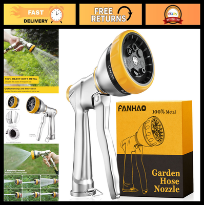 #ad Heavy Duty Metal Garden Hose Nozzle Sprayer 7 Spray Patterns High Pressure fo $39.59