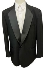 NEIL ALLYN Formal Collection 48R Tuxedo Jacket Satin Lapels Wool Black USA