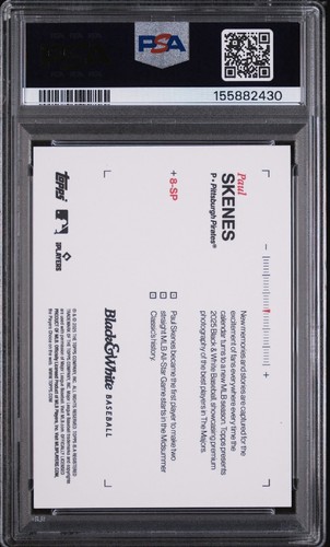 2025 Topps Black & White Paul Skenes SP Variation PSA 10 GEM MT #8-SP - Picture 2 of 2