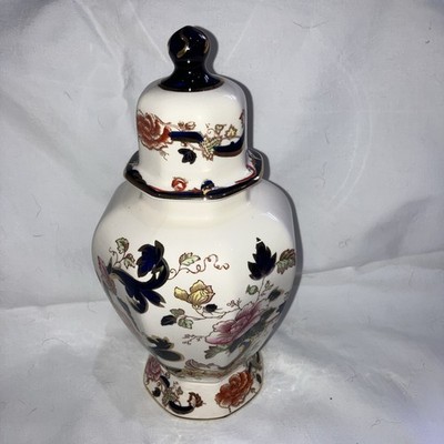 Vintage Mason's Ironstone Mandalay blau Glas mit Deckel