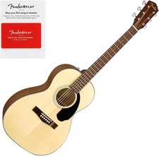 Fender Cp-60s Solid Spruce Top Parlor Size Acoustic Guitar, W/fender Play Card