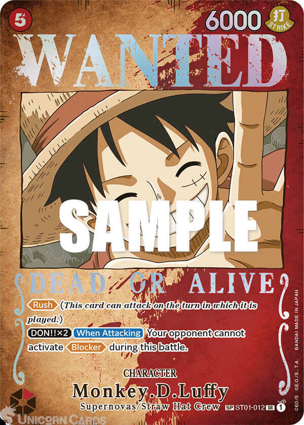 ST01-012 Monkey.D.Luffy (Wanted Poster) :: Super Rare One Piece