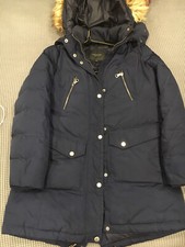 Andrew Marc Down Jacket Coat Navy Blue Hood Very Warm Size Small Free Postage