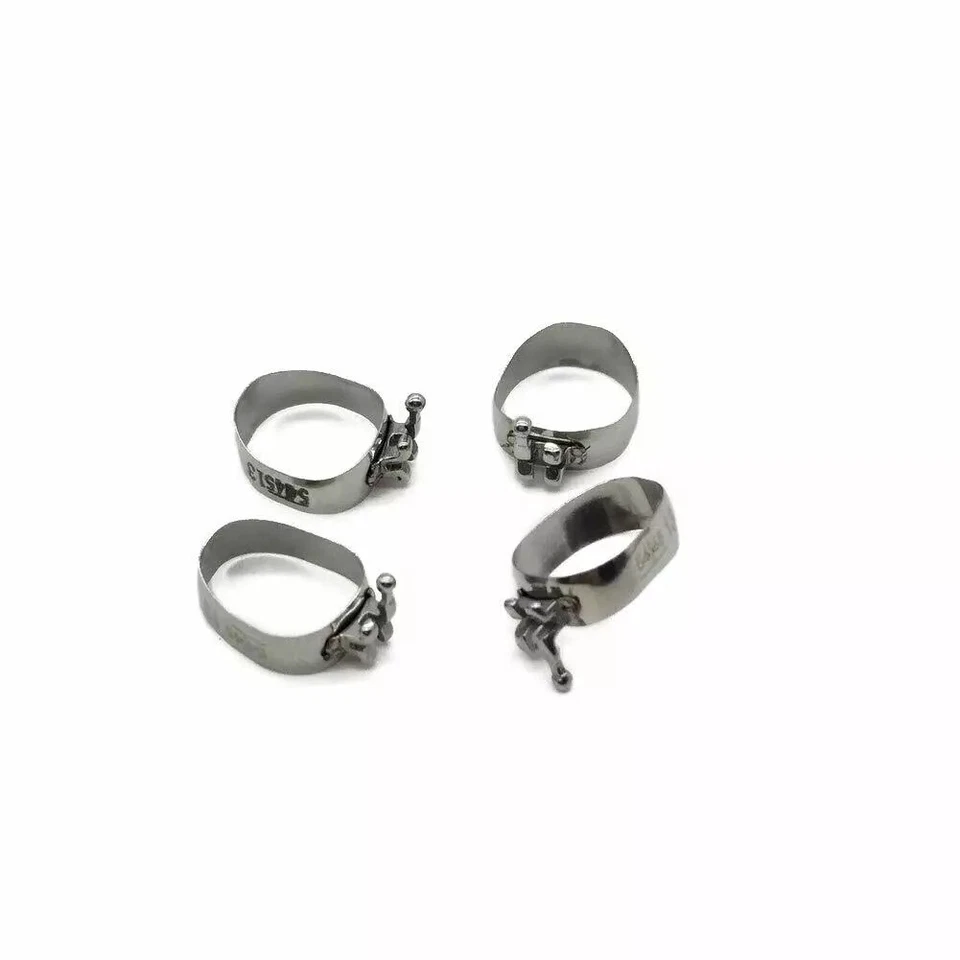 Banda bicúspide de ortodoncia pre-soldada con soportes rojos 4 piezas/kit banda tamaño #1-# Foto 2 de 4