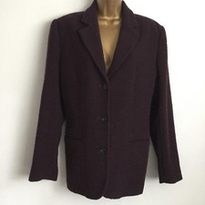 Ladies Blazer Jacket Size 14 Plum Olsen 89% Virgin Wool Luxury Immaculate