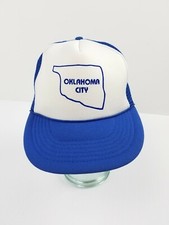 Trucker Hat Vintage Oklahoma City Mesh Back Snapback Rope Front Blue/White Vtg